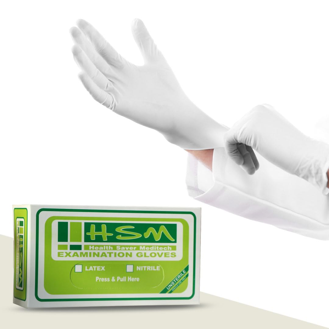 HEALTH SAVER MEDITECH Latex Examination Disposable Gloves Medical Examination Hand Gloves - Pack of 100 (L) (B0CW1KVLQ7) Amazon Price History, Amazon Price Tracker