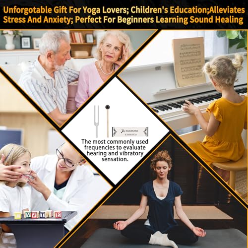 image for KAIGESZAD Tuning Fork 512hz with Reflex Hammer for Healing Chakra Set 