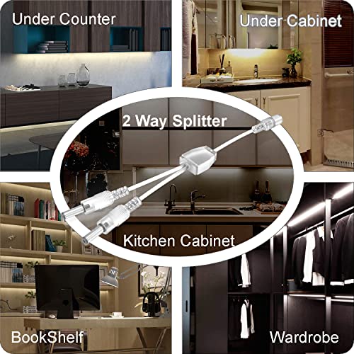 Image of EBD Under Counter Lights Touch LED Under Cabinet Lighting Built-in 18 inch Adjustable Cable, Splitter & 3 External Cable, 9 Pcs 3000K Warm White 3150Lm Kitchen Under Cabinet Lights