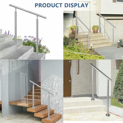 Main courante réglable inox escalier extérieur anti chute et kit - 6