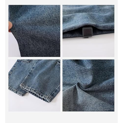 Boys Baggy Cargo Jeans Wide Leg Streetwear 𝗛ip Hop Denim Pants Loose Straight Leg Trousers with Multi-Pocket2