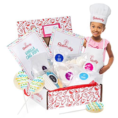 Baketivity Vanilla Cake Pops Making Kit For Kids - Diy Baking Set With Pre-Measured Ingredients - Party Supply Kit For Children Ages 6 And Up - Best Gift Idea For Boys And Girls #TOP7