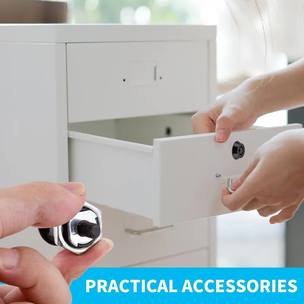 Quixleen 5/8" Toolbox Lock Replacement - Keyed Cam Lock For US General Cabinets, RV Storage, Mailboxes, Tool Carts