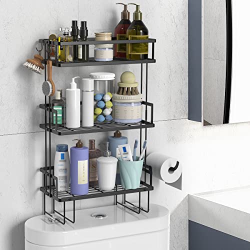 FLOLXNB Over The Toilet Storage Shelf, 3-Tier Bathroom Storage Organizer Upgrade Punch-Free Toliet...