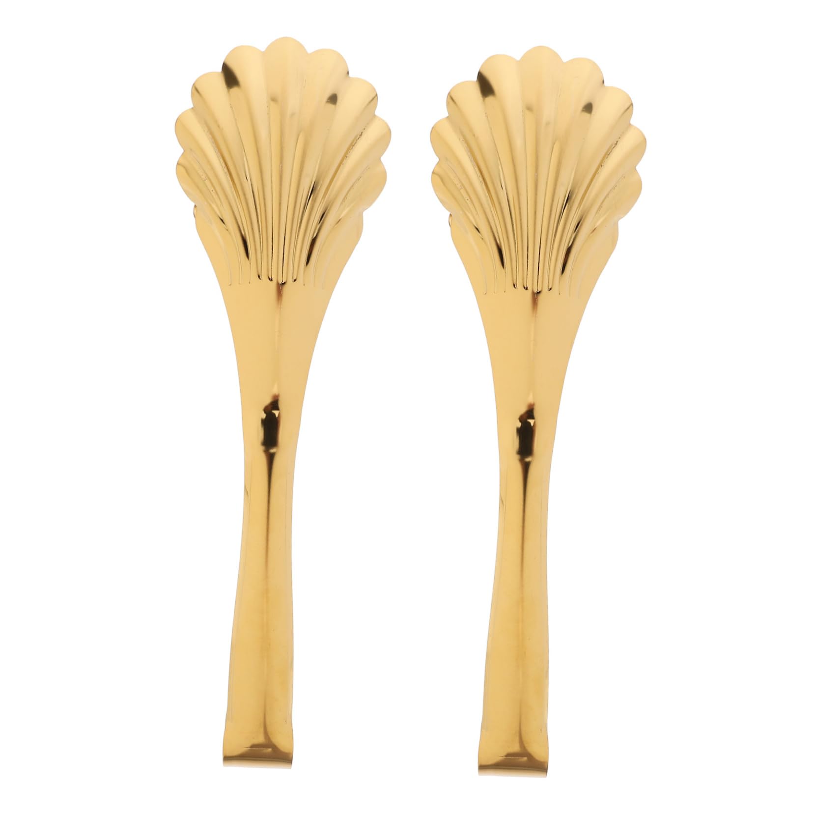 SOLUSTRE 2-piece Stainless Steel Salad Serving Tongs Buffet Utensils for Food Parties Elegant Shell Shape for Catering Home Kitchens