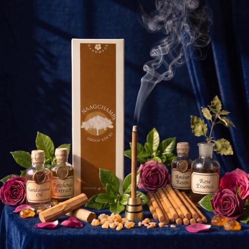 Image of Dhoop Sticks | Refill Pack of 40 Bamboo-Free Compressed Incense for Home & Meditation | Pooja & Rituals (Nagchampa) Stand not Included