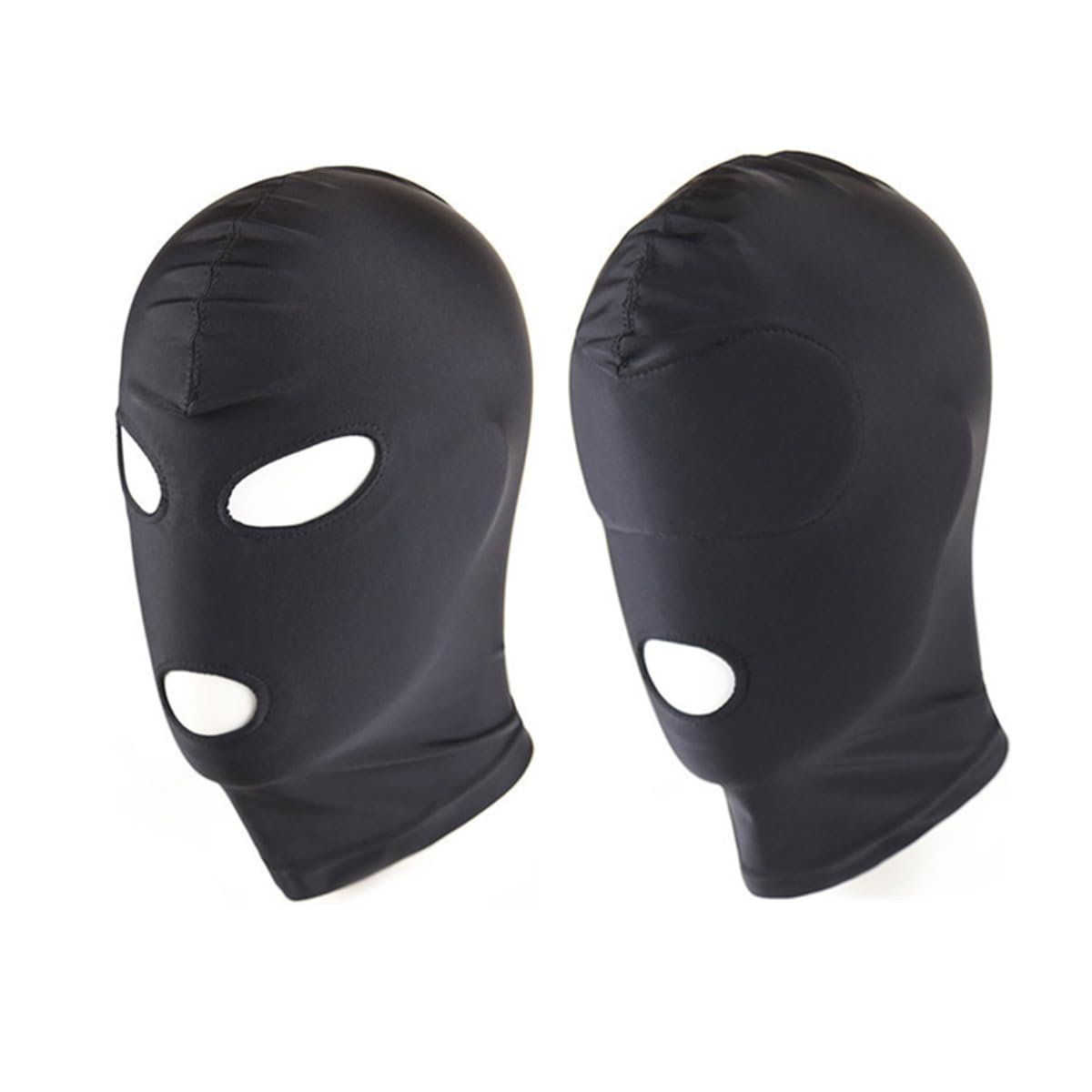 MMCCHB 2 x Full Cover Hood Mask Elastic Black Breathable Open Eyes Open Mouth Mask Cosplay Costume Hood Unisex Headwear