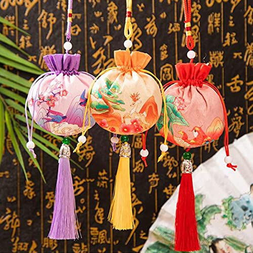 10 Bolsitas de Tela de Seda Brocada Chinas con Cordón miniatura 5