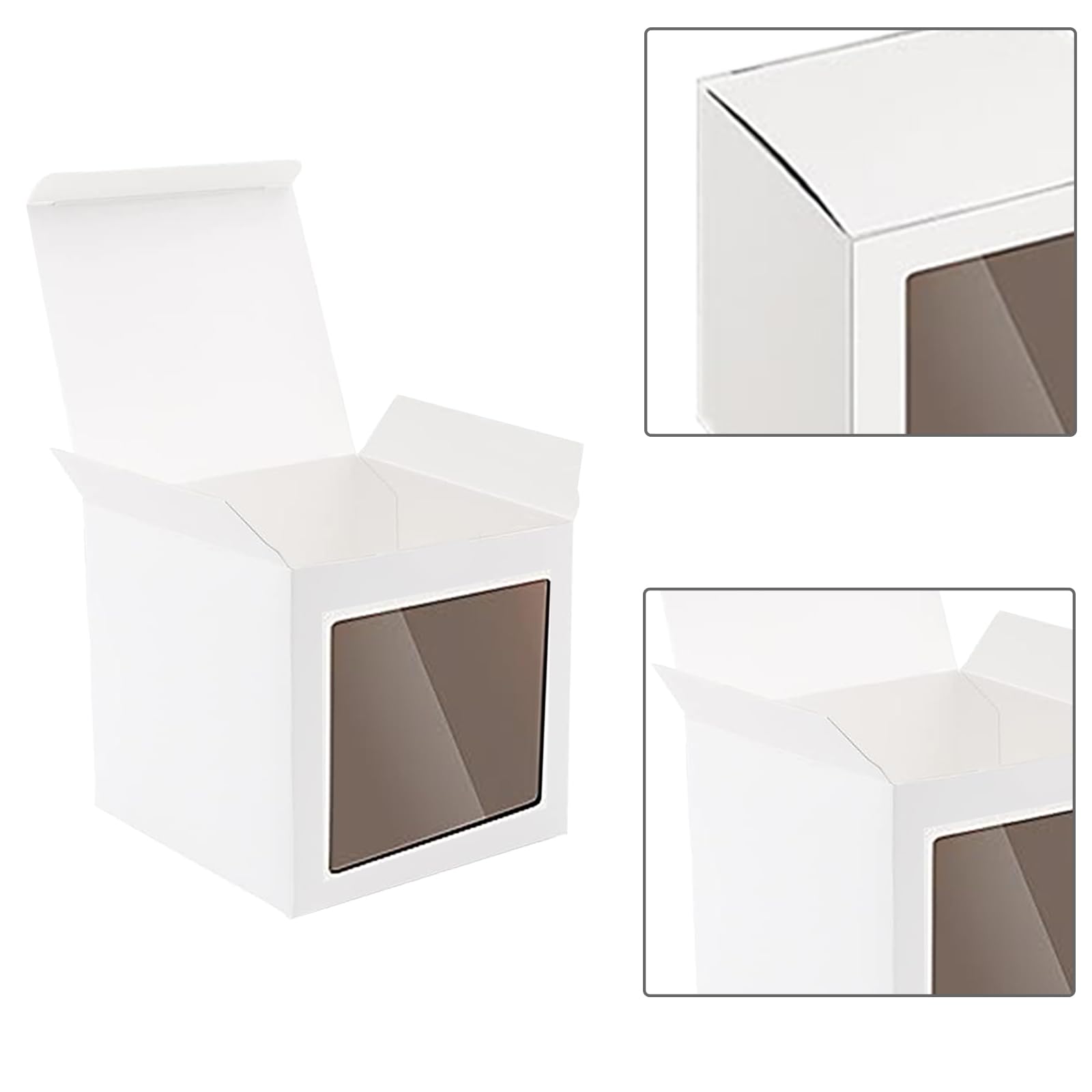 36 piezas Cajas de Regalo para Tazas de Sublimación Transparentes para 325 ml, 340 ml, 425 ml Tazas de café de sublimación (Blanco)