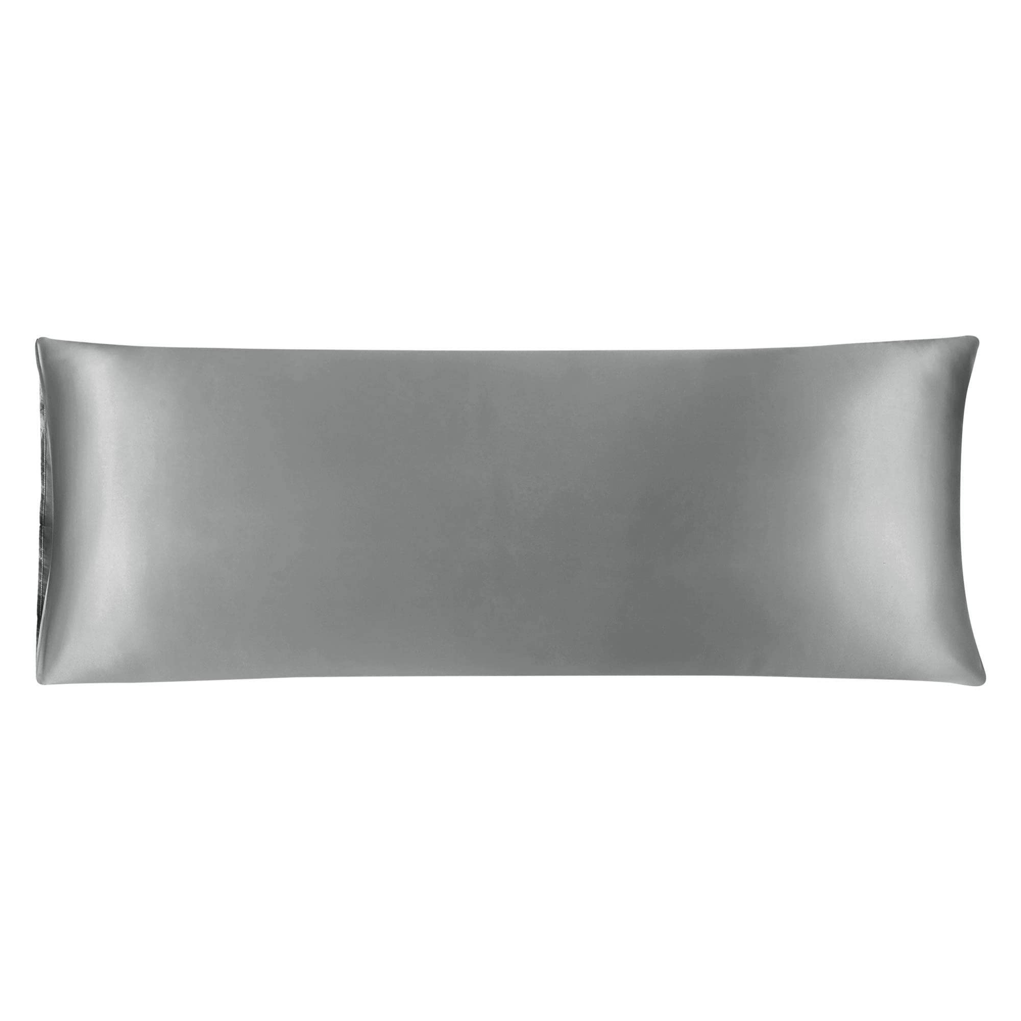 sourcing map Bolster Pillowcases 20"x54" Satin Silky Body Pillowcase for Hair and Skin, Wrinkles - Fade Free Long Pillow Cover - Silver