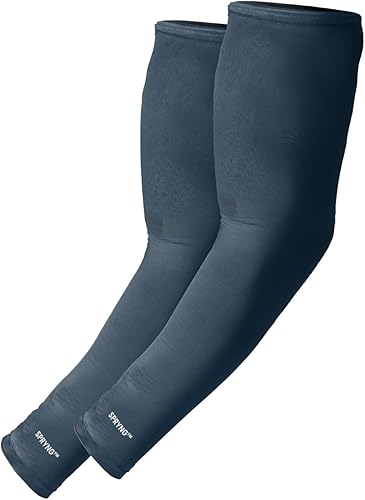 SPRYNG Statix - Mangas de compresión de brazo completo para hombres y mujeres, mantiene la forma, no se enrolla hacia abajo, mangas de brazo para