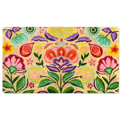 LUA VIKA Coir Doormat, 40x70 (Dalias), Multicolor, Welcome Mat, Non Slip, Machine Made, Rectangular, 1.5 x 40 x 70 cm, 1.39 kg - Image 4