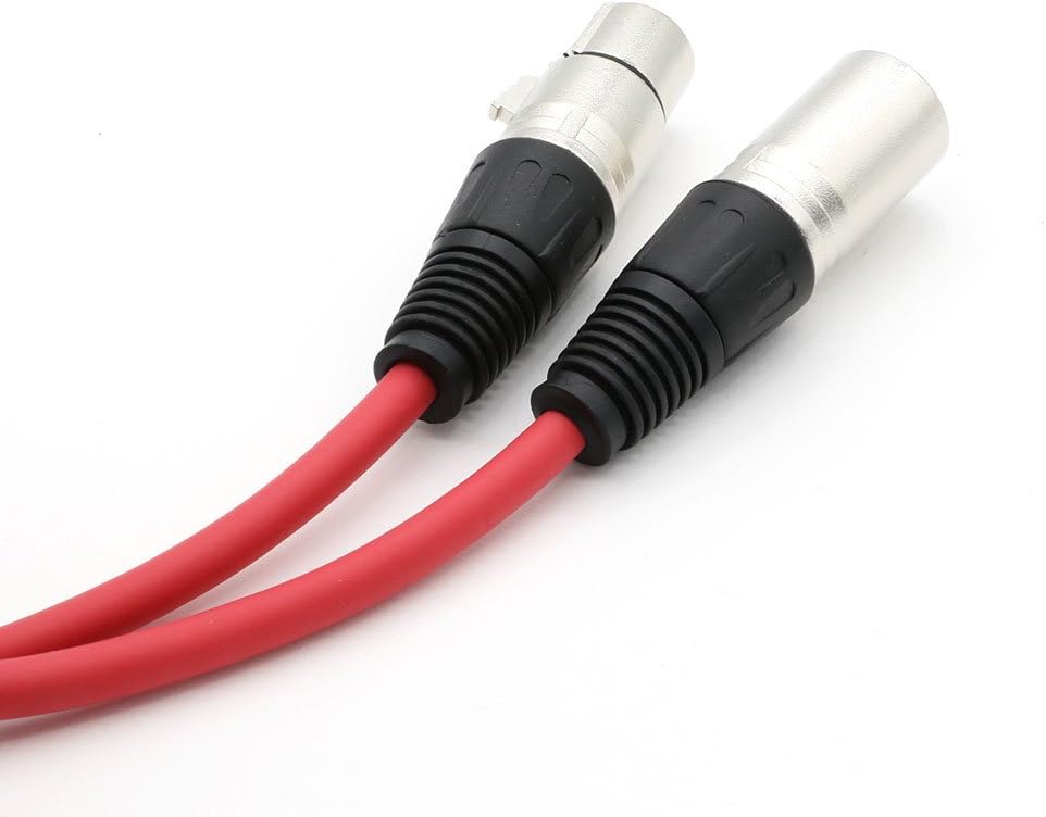 Dremake 33FT XLR to Speaker Cable Extreme Low Noise Snake Patch Cord XLR Cable 3Pin XLR Male to XLR Female Balanced Cable for Microphone, Live Sound & Performance, Stage, Karaoke, DJ, Pro - Red