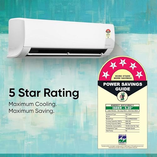 Image of LG 1.5 Ton 5 Star DUAL Inverter Wi-Fi Split AC (Copper, AI+ Convertible 6-in-1 Cooling, 4 Way Swing, HD Filter with Anti-Virus Protection, TS-Q19PWZE, White)