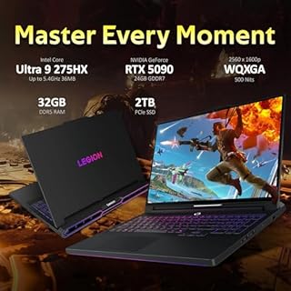 Lenovo Legion Pro 7i AI Gaming Laptop, 16" WQXGA OLED 240Hz, Intel Ultra 9 275HX, GeForce RTX 5090 24GB, 32GB DDR5, 3TB Storage (2TB SSD+1TB Docking Station), Backlit Keyboard, Wi-Fi 7, Win 11, Black