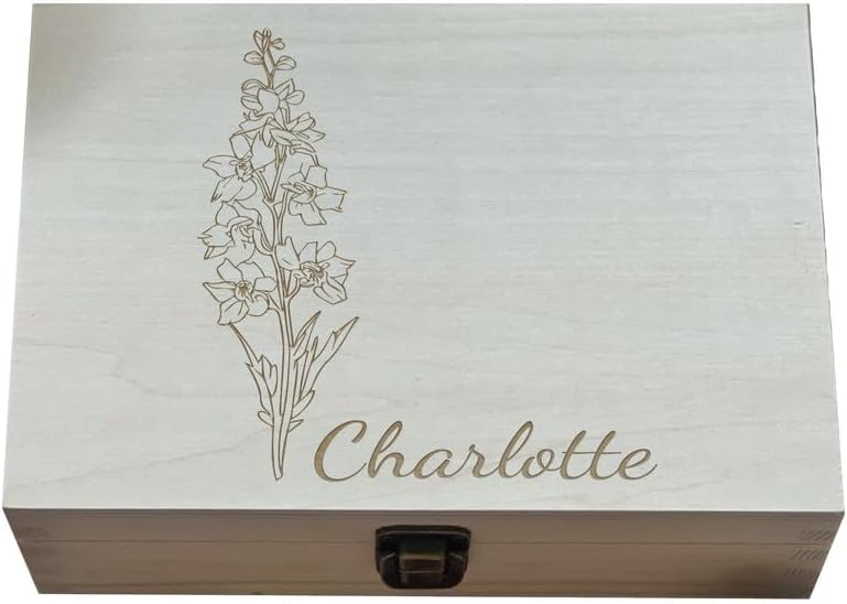 Artisanal Name and Birth Flower Engraving - Personalized Birthday Masterpieces July, Custom Laser Engraved for Unique Gifts