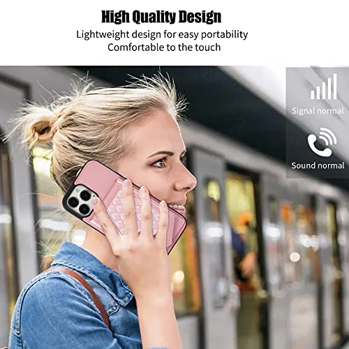 Portefeuille en cuir iPhone 13 Pro violet avec coque cartes miroir et bandoulière