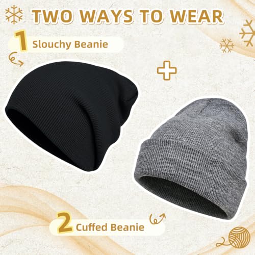 Image of ZOORON Beanie for Men Women Slouchy Winter Beanie Hats Cuffed Skull Caps