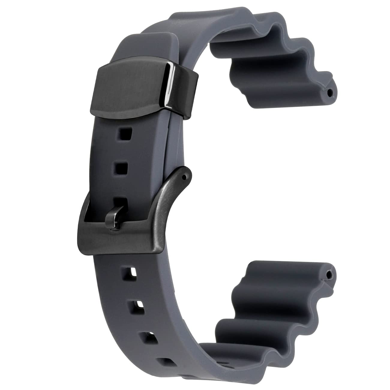 YISIWERA Kautschuk Silikon Uhrenarmband 22mm Orange Schwarz