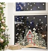 Décorations De Noël Pour Fenêtres, Autocollants Statiques En Pvc Avec Motif Sapin Et Flocons De Neige Blancs 9 Feuilles 244 Pieces 99019615