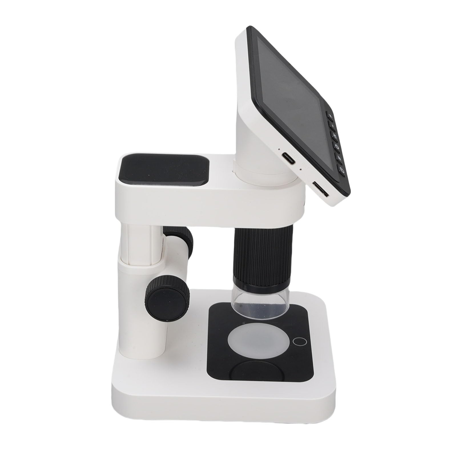 Microscopio Elettronico, Microscopio Digitale con Schermo IPS da 4,5 Pollici, 12MP 1080P, Zoom da 5X a 32X, 8 Luci LED, Tipo C, per Insegnamento Ai Bambini, Osservazione della Natura, (BLACK)