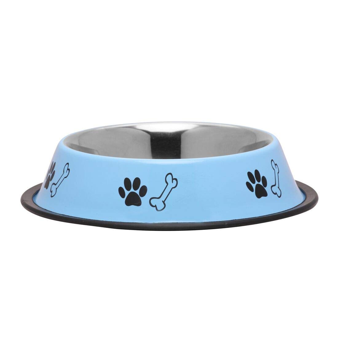 PetCeptual Stainless Steel Paw & Bone Printed Food and Water Feeding Bowl for Dogs, Pets, Puppy, Cats & Kittens with Anti Skid Rubber - Extra Small, Sky Blue (B096W2HLRZ) Amazon Price History, Amazon Price Tracker