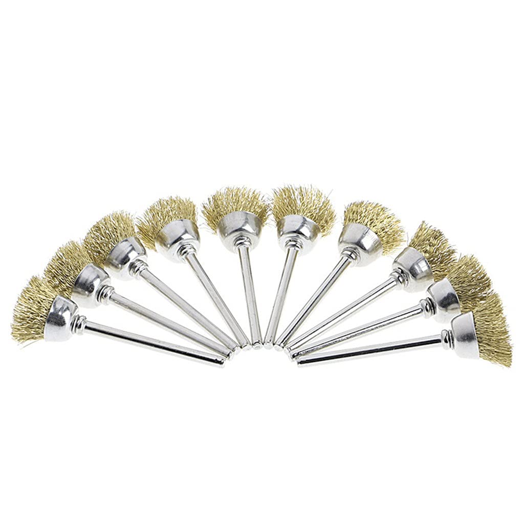 Brosse de roue en laiton 18mm pour mini perceuse outil rotatif 10pcs