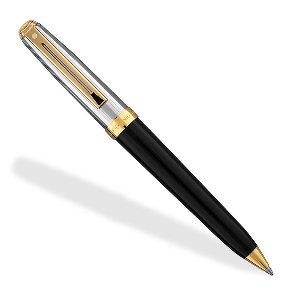 Sheaffer Prelude Black Onyx Lacquer Ballpoint Pen with Chased Palladium Cap & 22KT Gold-Plated Trim product thumbnail 3