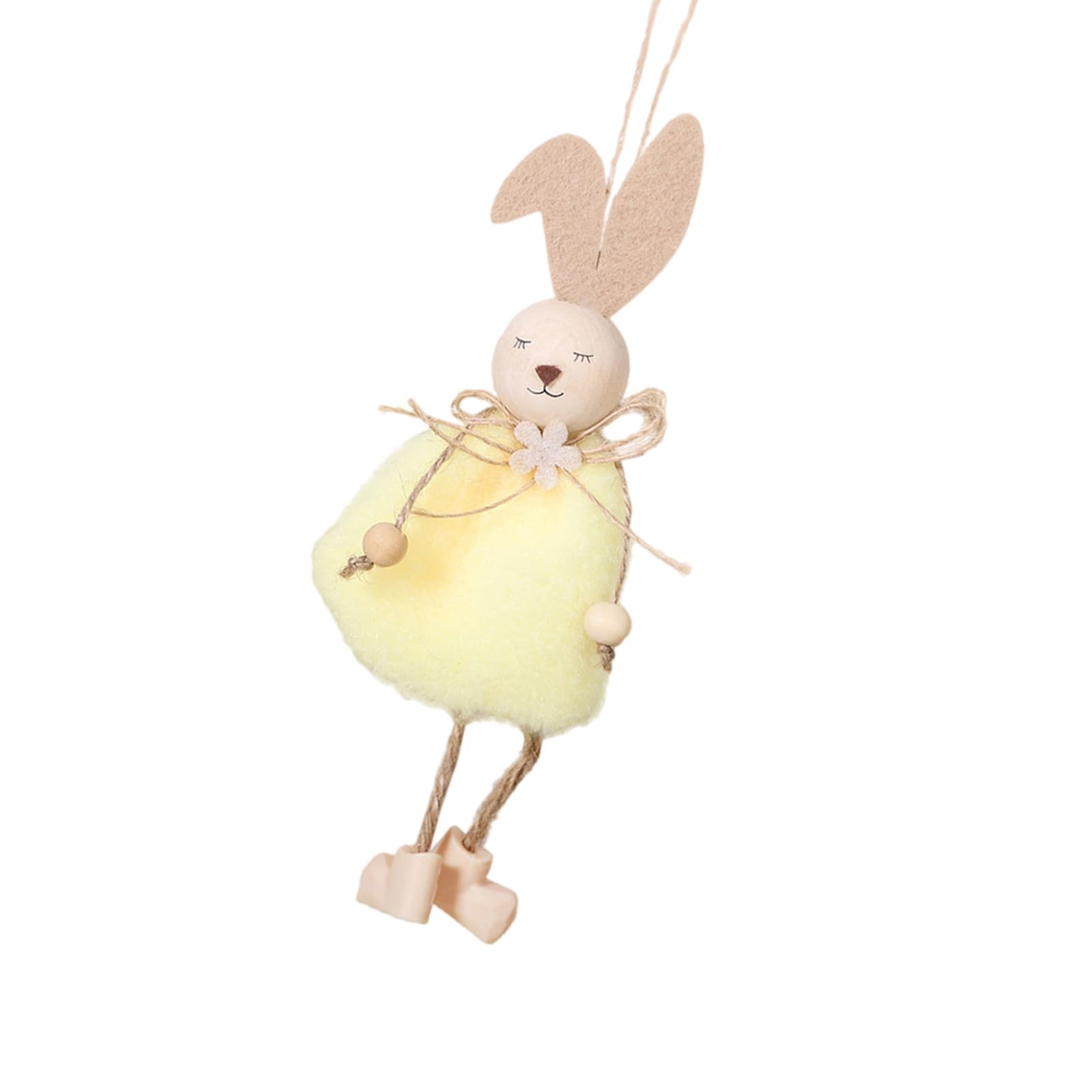 Kalttoy Yellow Cartoon Plush Bunnies Pendant Hanging Ornament Spring Festival Decoration For Party Table Centerpieces Home Decoration Hanging