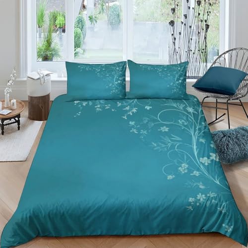 Housse de couette imprimé 3D botanique parure de lit 140x200 - 4