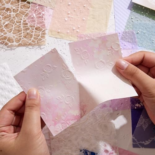 Planificateur et scrapbooking lot papier texturé 108 feuilles avec maille