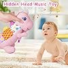 517ariblhzl - Baby Musical Plush Dino Toy for 0-3-6-12+ Months,Activity Soft with Rattle,Squeaker,Crinkles Sound Paper,Teether & Textures,Infant Dinosaur Tummy Time Toys Gifts for Newborn Toddler Girls (Pink)