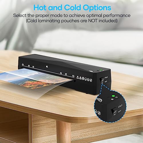 Laminator Machine A4 with Laminating Sheets 30pcs, 9 Inch Thermal and Cold Laminator 8.5x11 with Paper Trimmer, 90s Quick Warm Up Laminator for Home Office School Use - Thumbnail 7