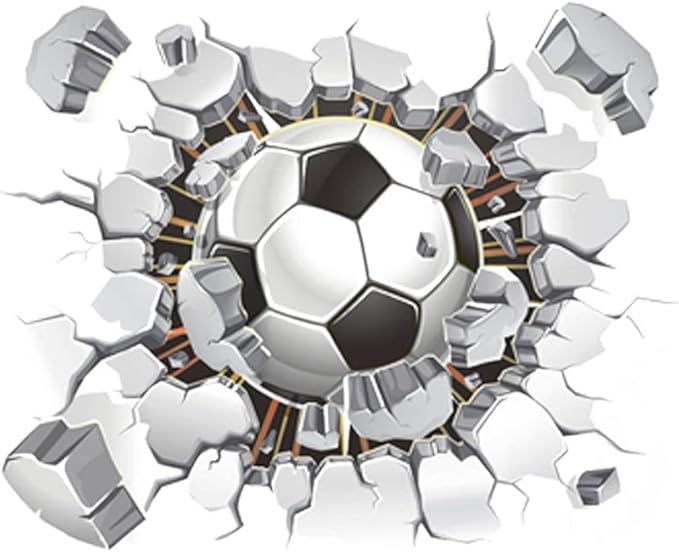 Calcomanías de fútbol 3D para pared, vinilo decorativo, 50 x 63 cm miniatura 7
