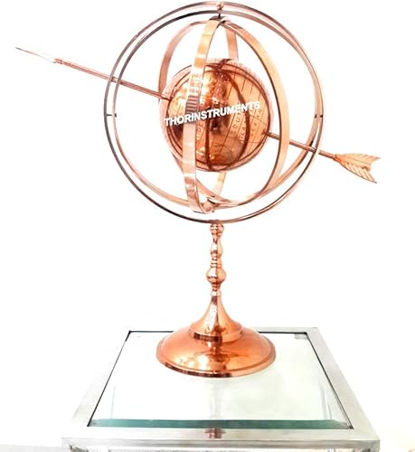 Globo de estilo vintage, acabado de cobre, diseño de globo marino