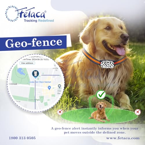 Image of FeTaca New Smart 4G Waterproof Pet GPS Tracker for Dogs, Small Cats & Other Animals with 1 Year Free Subscription of Tracking Platform & Data SIM