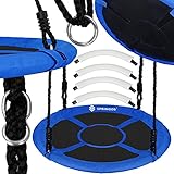 Superficie de asiento cómoda: una de las mayores ventajas de este tipo de columpio es su asiento bastante inusual y cerrado, que invita a este dispositivo de juego a una forma muy interesante y creativa de jugar juntos y une a los niños de diferentes edades. El columpio Springos es una buena opción para la próxima temporada de verano, que seguramente hará feliz a tu hijo