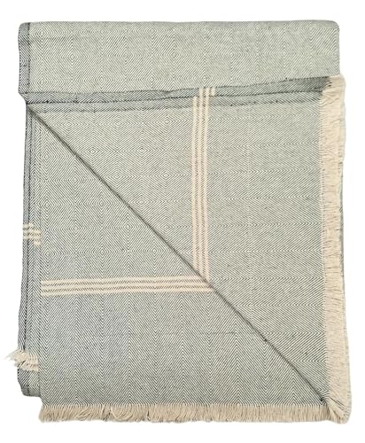 Image of 100% Cotton Soft Beautiful 3D Chek Single Bed Size Skin Friendly Summer AC Blanket /Khes /Dohar /Top Sheet Set /Chadar (Grey&Black)