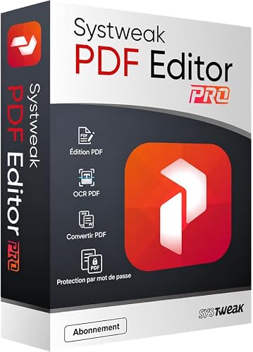 Systweak PDF Editor compatible avec Windows - Licence 1 PC / 1 an - Modifier, convertir, signer, protéger, fusionner et diviser des PDF - Expédié par Amazon, aucun CD requis