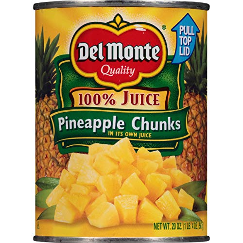 Del Monte Ananas en morceaux au jus, sans sucres ajoutés - La boîte de 350g net égoutté