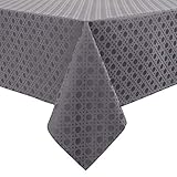 Kate Spade New York Café Caning Fabric Tablecloth, Tablecloth-60x84, Charcoal