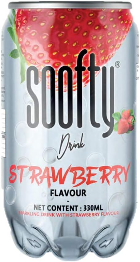 Soofty Fraise Strawberry Flavor Drink 330ml – Refreshing Non-Carbonated Beverage with Sweet Fruity Taste – Ideal for Daily Hydration, Parties, Picnics, and School