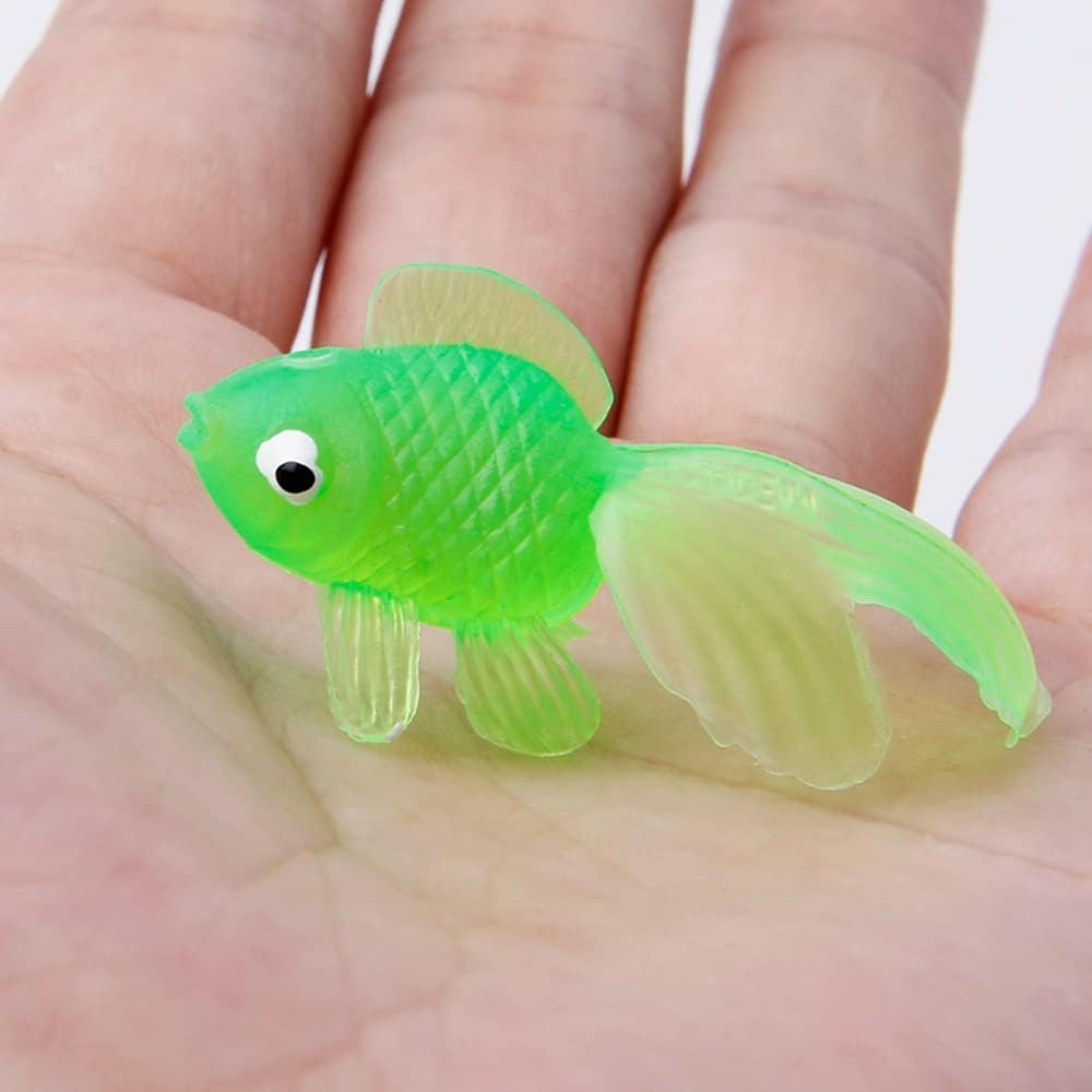 20pcs Plastic ,1.9 Inches Long Gold Fish Toys in Assorted Colors for Party Favors for Decorations, Crafts, Games and Birthday Party Supplies
