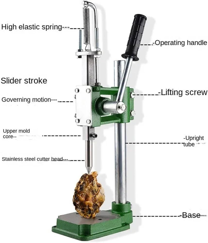 Manual Press Oyster Shucker, Stainless Steel Oyster Shucker Oyster Opener, Manual Oyster Clam Opener Machine, Height Adjustable, Oyster Shucker Tool Set, for Restaurant, Hotel, Seafood Stores