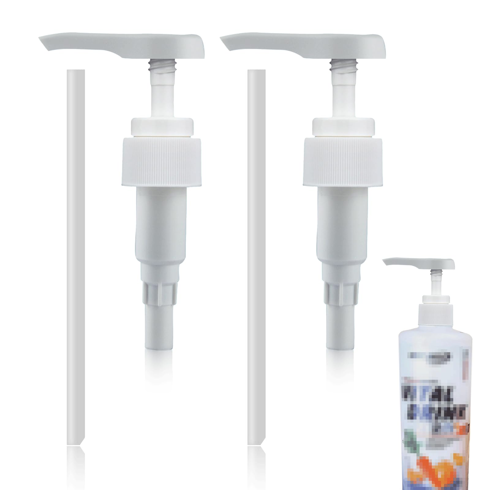 Pack of 2 Dosing Pumps, 1 Litre Syrup for Best Body Nutrition, 30 mm Screw Bottle, Dosing Dispenser, Syrup Dispenser, Reusable Pump Attachment, Shampoo Pump Dispenser Pump Head for 28/410 Thread