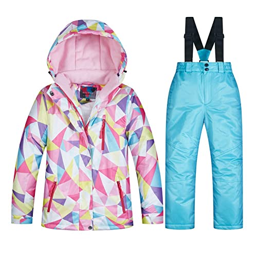 Image of Girls /Boys Snowsuits Hooded Insulated Windproof Winer Coats Ski Jacket Snow Pants Set