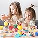Color Dough Sets for Kids Ages 4-8, Play Kitchen Ice Cream Maker Color Dough Set for Kids Ages 3+, Arts Crafts play Food Toys for Girls Boys,8 Cans of Modeling Compound,2 oz Cans,Multicolor