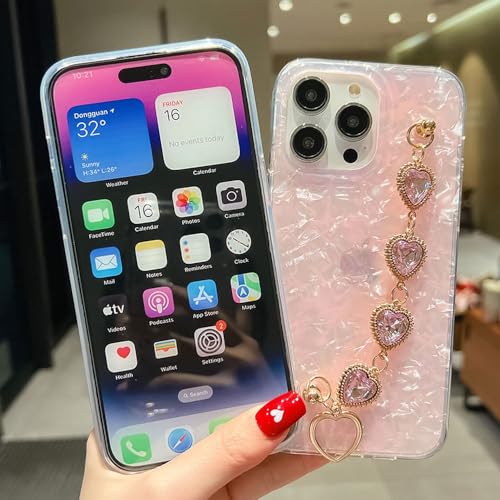 Coque Rose Galaxy A14 Originale et Élégante avec Chaîne de Luxe