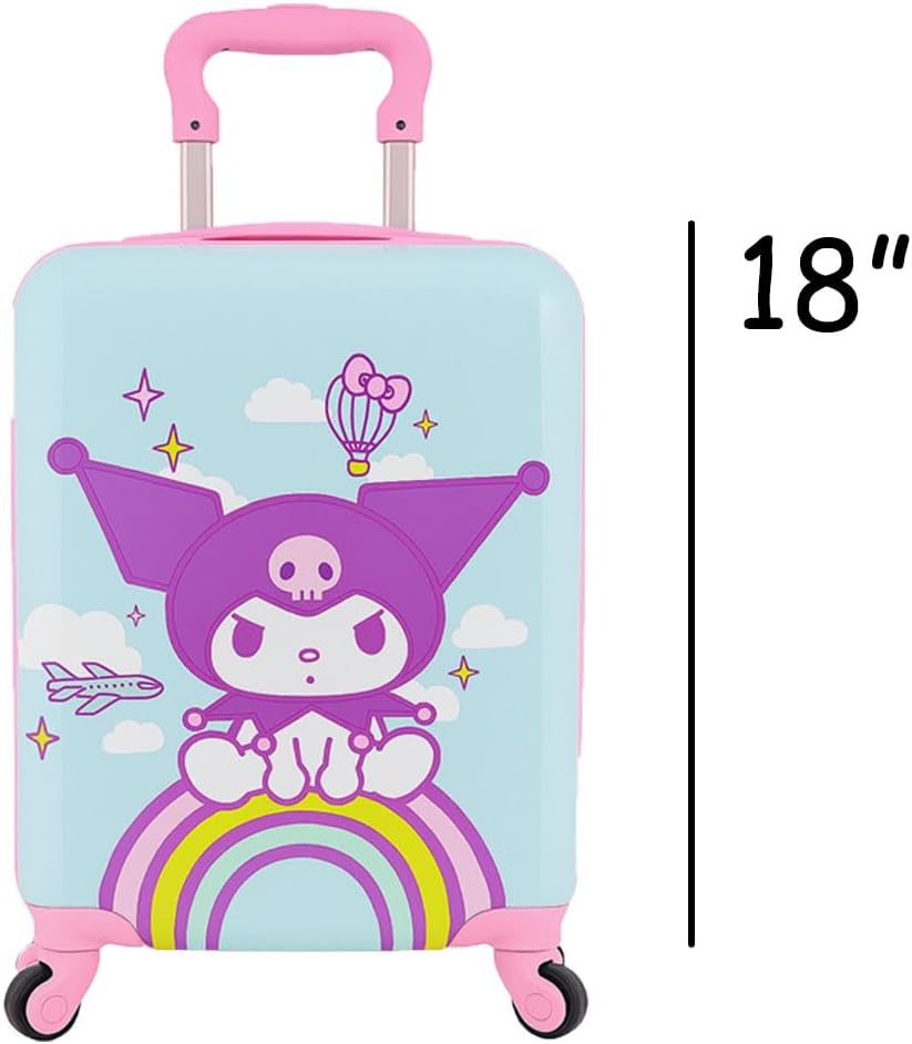 Fast Forward Hello Kitty Rolling Luggage for Girls Personalized Carry On Suitcase Hardshell Spinner Wheels Travel Accessory with Custom Name