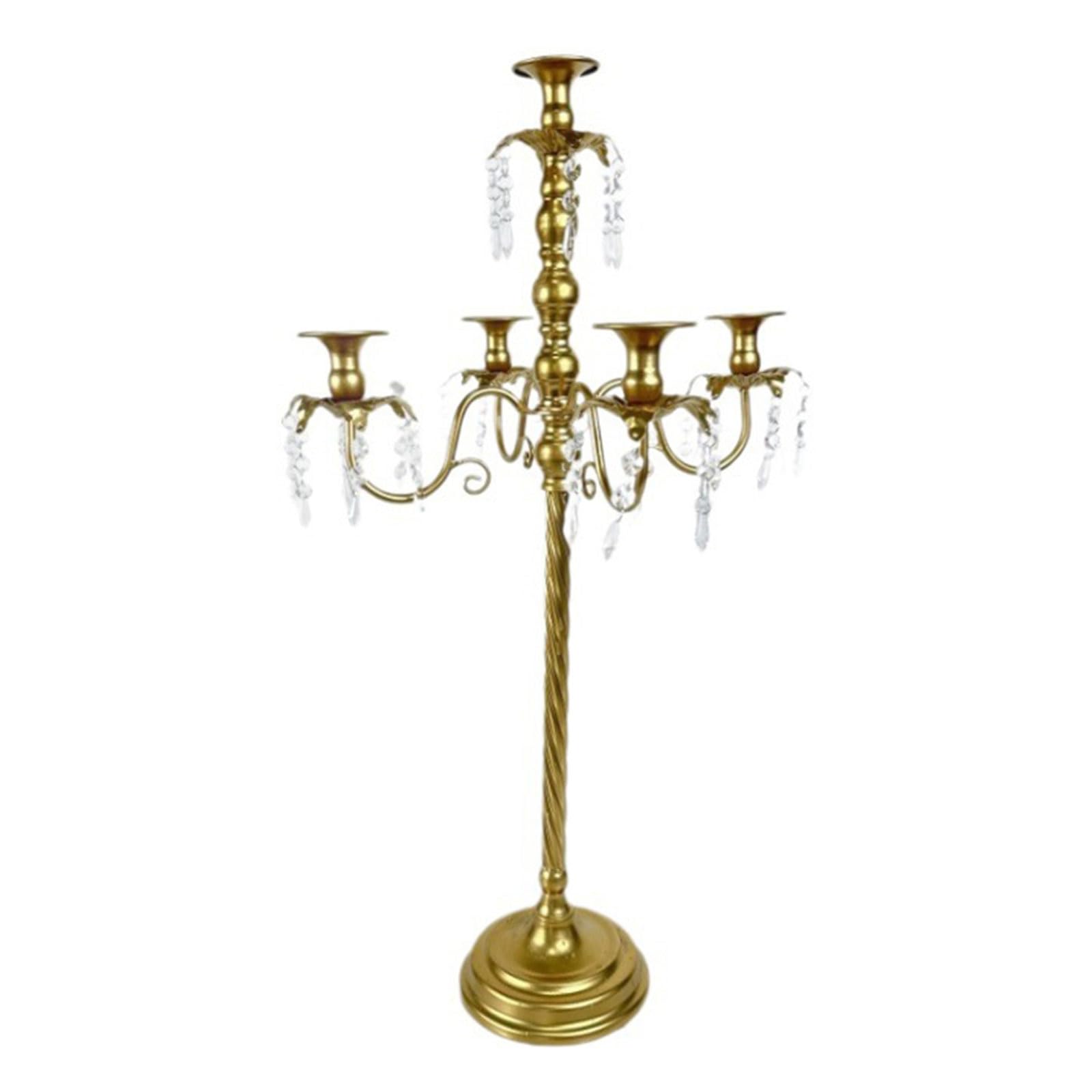 Tsophreniq Romantics Crystal Embellished Metal Candleholder European Design Candlestick for Banquets Hall and Special Event Centerpieces Stand